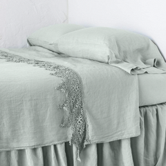 Queen Frida Flat Sheet in Eucalyptus from Bella Notte Linens
