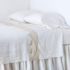 Frida King Flat Sheet in Winter White from Bella Notte Linens