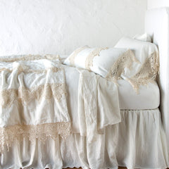 Frida King Pillowcase in Winter White from Bella Notte Linens