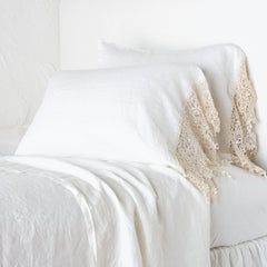 Frida King Pillowcase in Winter White from Bella Notte Linens