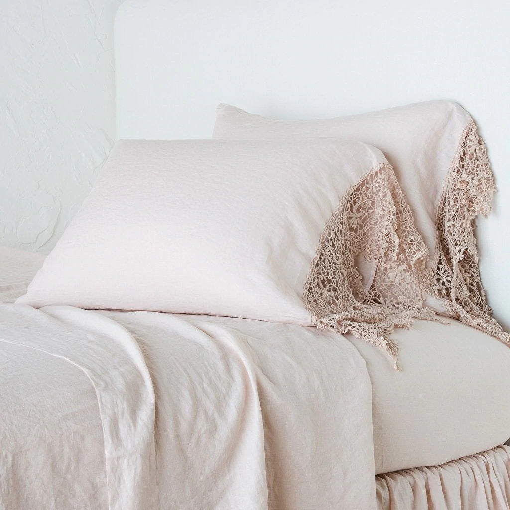 Frida King Pillowcase in Pearl from Bella Notte Linens