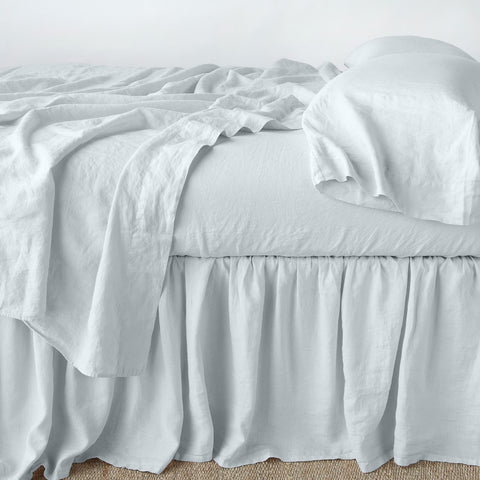 Linen Bed Skirt - Cloud - King