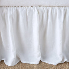 Linen King Bed Skirt in White from Bella Notte Linens
