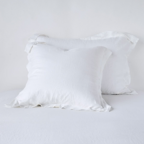 Linen Deluxe Sham - White