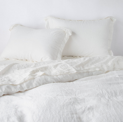 Deluxe Linen Sham in Winter White from Bella Notte Linens
