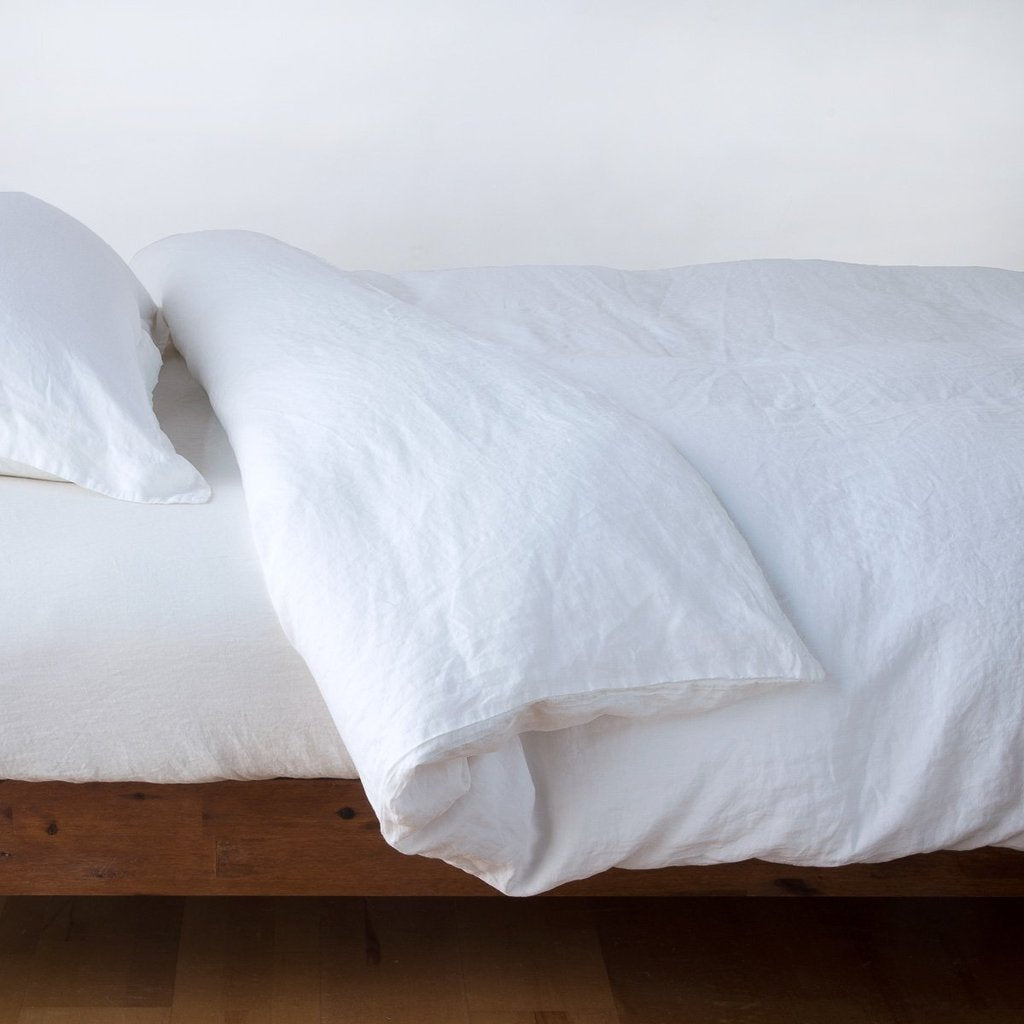 Linen King Duvet Cover in White from Bella Notte Linens