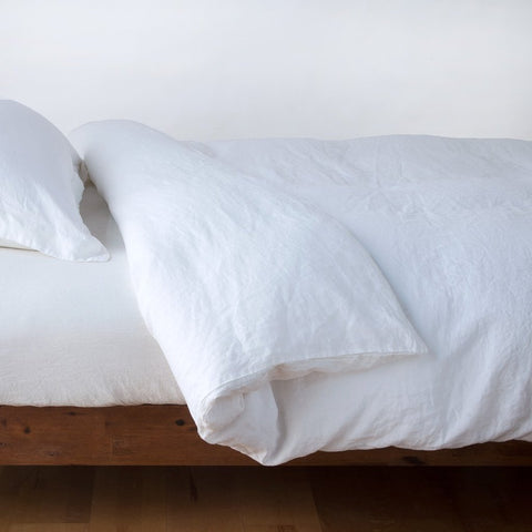 Linen Duvet Cover - White - King