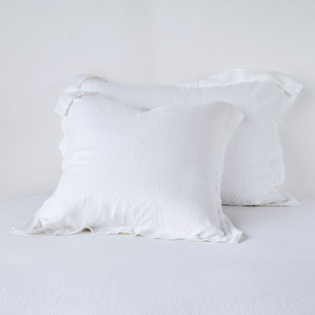 Linen Euro Sham in White from Bella Notte Linens