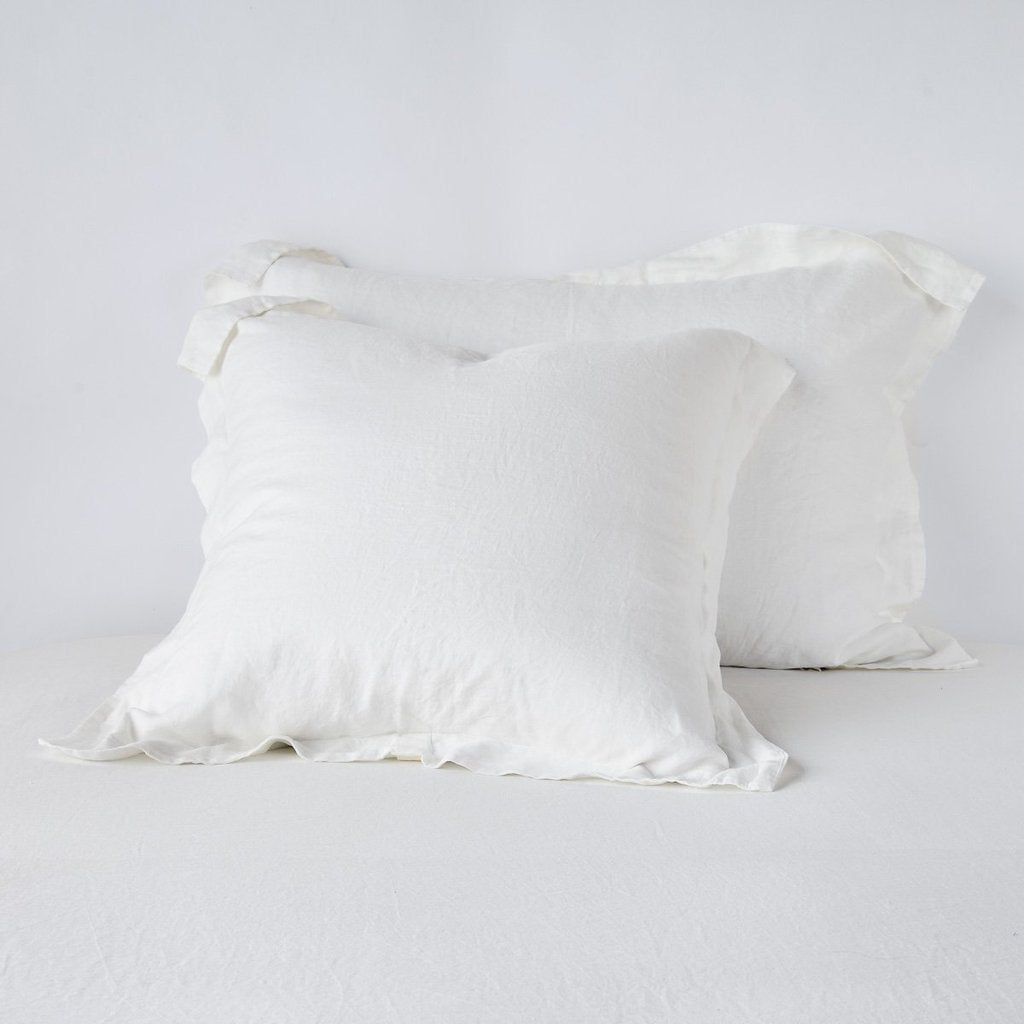 Linen Euro Sham in Winter White from Bella Notte Linens