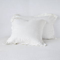 Linen Euro Sham in Winter White from Bella Notte Linens