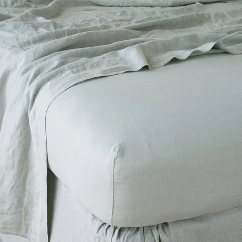 Linen Fitted Sheet - Eucalyptus - King