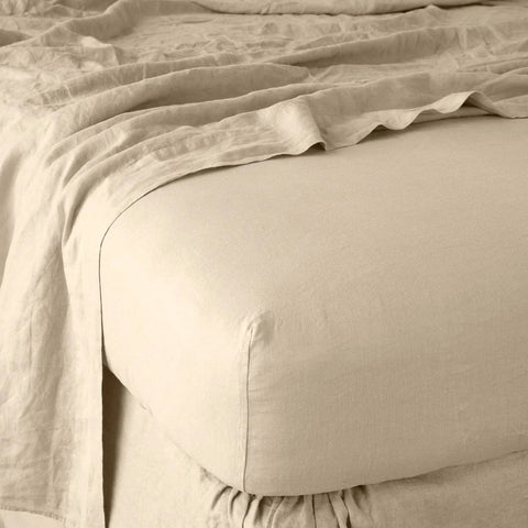 Linen Fitted Sheet - Honeycomb - King