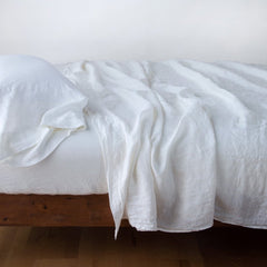Linen King Pillowcase in White from Bella Notte Linens