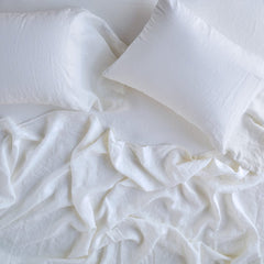 Linen Standard Pillowcase in White from Bella Notte Linens