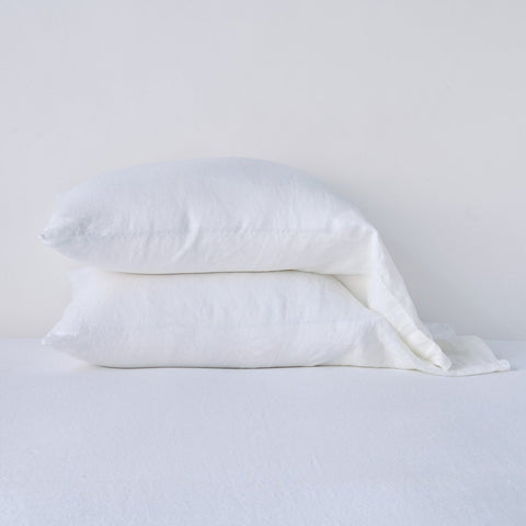 Linen Pillowcase - White - Standard