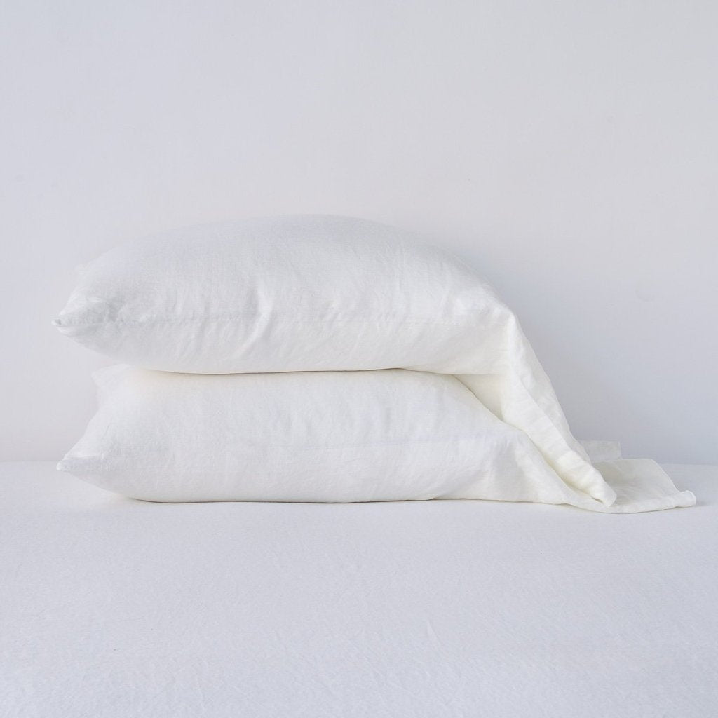 Linen King Pillowcase in Winter White from Bella Notte Linens