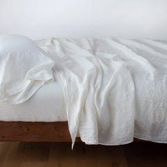 Linen Standard Pillowcase in Winter White from Bella Notte Linens