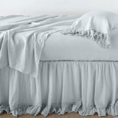 Linen Whisper King Bed Skirt in Cloud from Bella Notte Linens