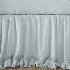 Linen Whisper King Bed Skirt in Cloud from Bella Notte Linens