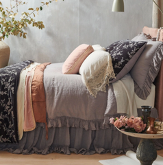 Linen Whisper King Bed Skirt in Moonlight from Bella Notte Linens