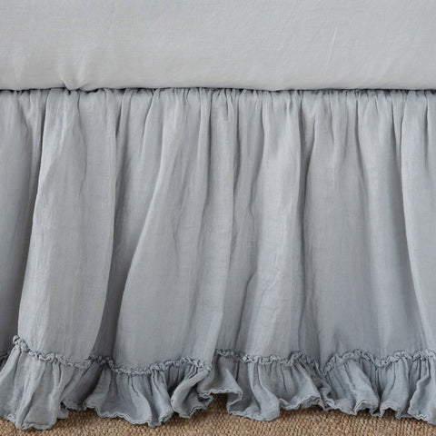 Linen Whisper Bed Skirt - Mineral - Queen