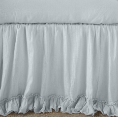 Linen Whisper Queen Bed Skirt in Cloud from Bella Notte Linens