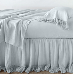 Linen Whisper Queen Bed Skirt in Cloud from Bella Notte Linens