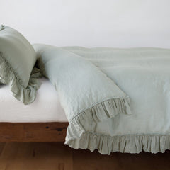 Linen Whisper Duvet from Bella Notte Linens in the color Eucalyptus.