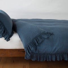 Linen Whisper Duvet from Bella Notte Linens in the color Midnight.