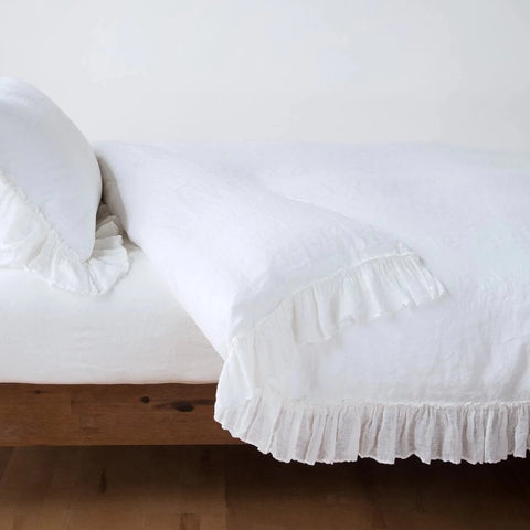 Linen Whisper Duvet Cover - White - Queen