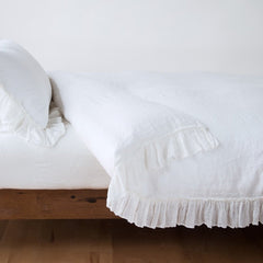 Linen Whisper King Duvet Cover in White from Bella Notte Linens