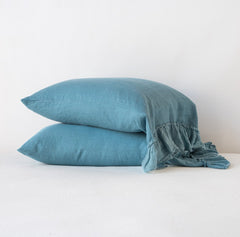 Linen Whisper Pillowcases from Bella Notte Linens in the color Cenote.