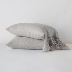 Linen Whisper Pillowcases from Bella Notte Linens in the color Fog.