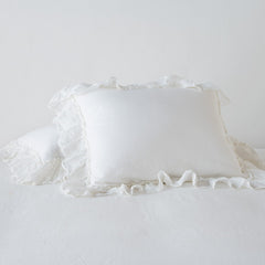 Linen Whisper Euro Sham in Winter White from Bella Notte Linens