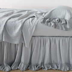 Linen Whisper Queen Bed Skirt in Mineral from Bella Notte Linens