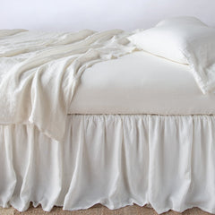 Linen Bed Skirt from Bella Notte Linens in the color Winter White.