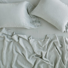 Linen Flat Sheet from Bella Notte Linens in the color Eucalyptus.