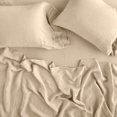 Linen Flat Sheet from Bella Notte Linens in the color Honeycomb.