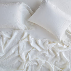 Linen Flat Sheet from Bella Notte Linens in the color Winter White.