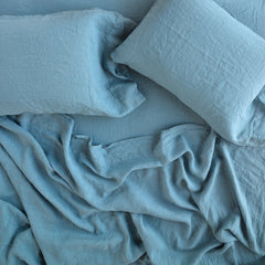 Linen pillowcases from Bella Notte Linens in the color Cenote.