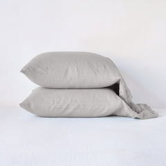 Linen pillowcases from Bella Notte Linens in the color Fog.