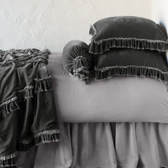 Loulah Bolster from Bella Notte Linens in the color Fog.
