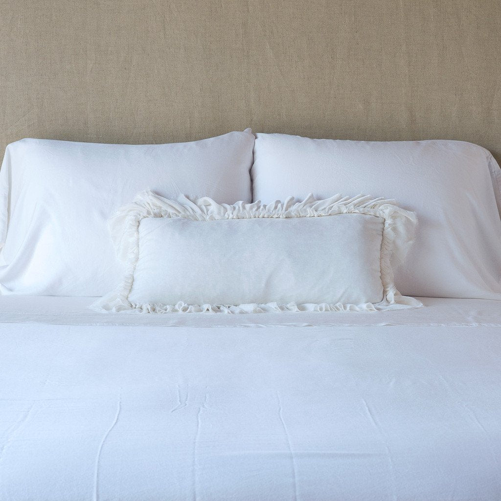 Loulah Accent Pillow from Bella Notte Linens in the color White.