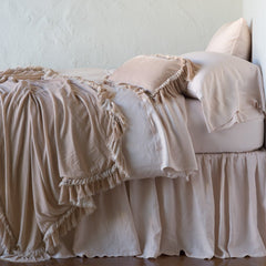 Loulah Throw Blanket from Bella Notte Linens in the color Pearl.