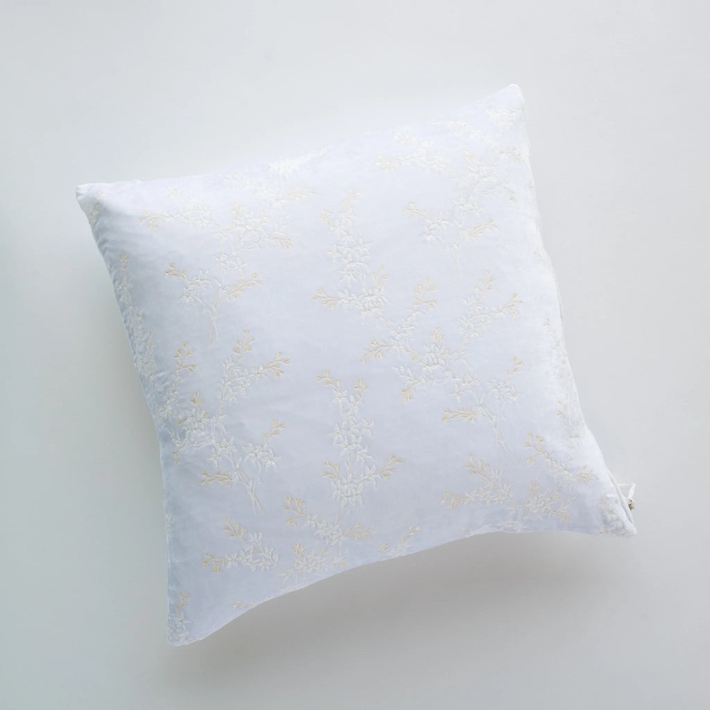 Lynette 18x18 Throw Pillow from Bella Notte Linens in the color White. 