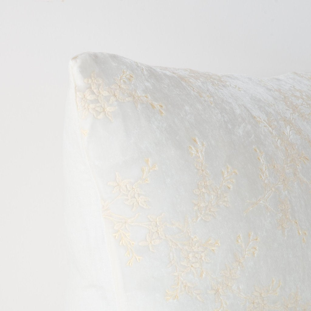Lynette Accent Pillow in Winter White from Bella Notte Linens