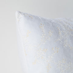 Lynette 24x24 Throw Pillow from Bella Notte Linens in the color White.