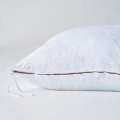 Lynette 24x24 Throw Pillow from Bella Notte Linens in the color White.