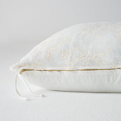 Lynette 24x24 Throw Pillow from Bella Notte Linens in the color Winter White.