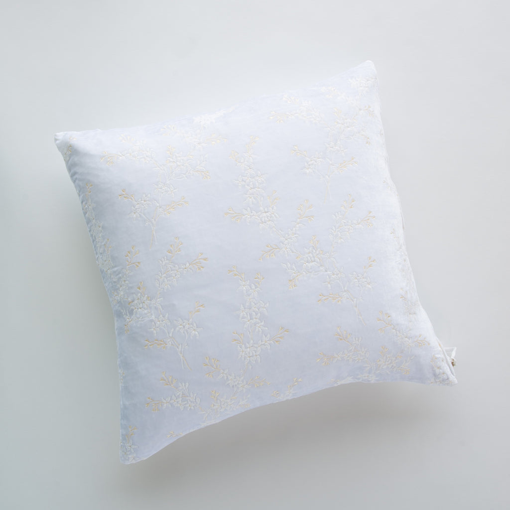 Lynette 24x24 Throw Pillow from Bella Notte Linens in the color White.